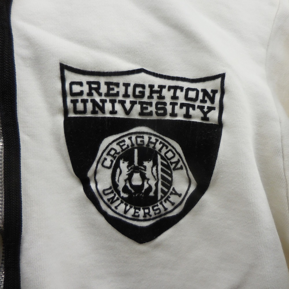 Vintage Creighton University Sportswear Full Zip Sweatshirt White Cotton Mens M - Picture 2 of 6